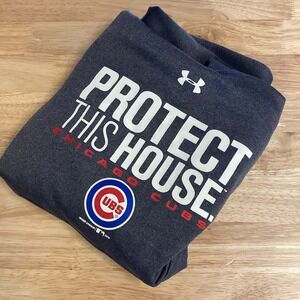 Youth Under Armour Chicago Cubs‎ "Protect This House" Performance Hoodie Gray S